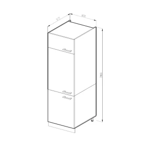 Kühlumbauschrank R-Line Anthrazit Hochglanz 60 cm Vicco
