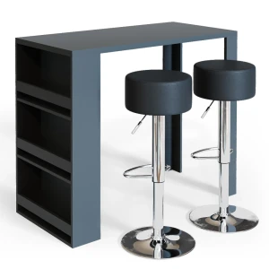 Barbordssæt  Antracit 57 x 117 cm med 2 barstole Vicco