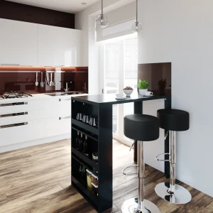 Bartisch-Set  Anthrazit 57 x 117 cm mit 2 Barhockern livinity®