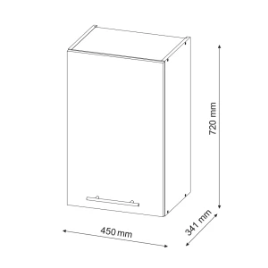 Hängeschrank Fame-Line Weiß Hochglanz 45 cm Vicco