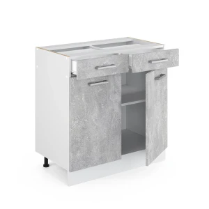 Küchenunterschrank R-Line Beton 80 cm ohne Arbeitsplatte livinity®
