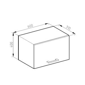Hängeschrank R-Line Anthrazit Hochglanz 60 cm Flach Vicco