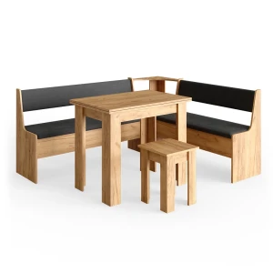 Hjørnebænksgruppe Roman Gold power oak 180 x 150 cm med bord Vicco