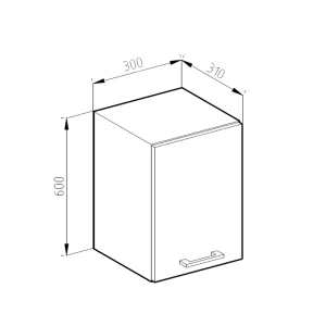 Hängeschrank R-Line Anthrazit Hochglanz 30 cm Vicco