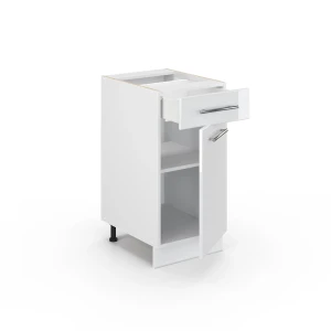 Küchenunterschrank Fame-Line Weiß Hochglanz 40 cm ohne Arbeitsplatte livinity®