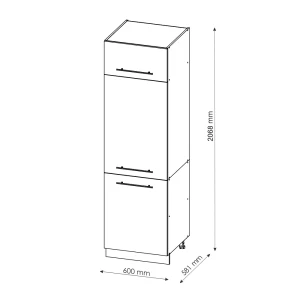 Kühlumbauschrank Fame-Line Anthrazit Landhaus 60 cm Vicco