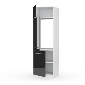 Kühlumbauschrank Fame-Line Anthrazit Hochglanz 60 cm livinity®