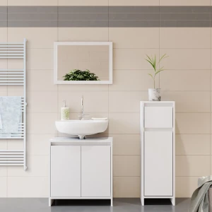 Badmöbel-Set Emma Weiß 3 Teile, mit Midischrank livinity®