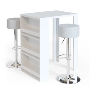 Barbordssæt  Hvid 57 x 80 cm med 2 barstole Vicco