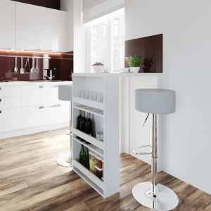 Bartisch-Set  Weiß 57 x 80 cm mit 2 Barhockern livinity®