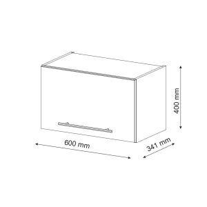 Hängeschrank Fame-Line Anthrazit Hochglanz 60 cm Flach Vicco