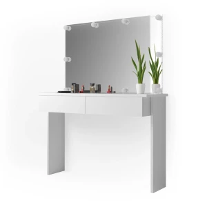 Makeupbord Azur Hvid 120 cm med LED-belysning Vicco