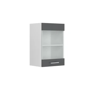 Universal overskab R-Line Antracit højglans 40 cm med glasdør Vicco