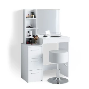 Makeupbord Meryl Hvid 80 cm med skammel Vicco