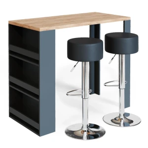 Barbordssæt  Eg 57 x 117 cm med 2 barstole Vicco