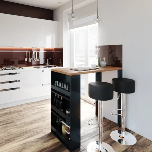 Bartisch-Set  Eiche 57 x 117 cm mit 2 Barhockern livinity®