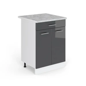 Universal underskab R-Line Antracit højglans 60 cm med skuffer Vicco
