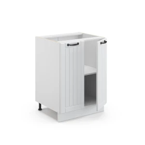 Küchenunterschrank Fame-Line Weiß Landhaus 60 cm ohne Arbeitsplatte livinity®
