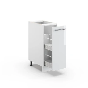 Apothekerschrank Fame-Line Weiß Hochglanz 30 cm ohne Arbeitsplatte livinity®