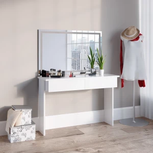 Schminktisch Azur Weiß 120 cm mit LED-Spiegel livinity®