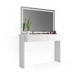 Makeupbord Azur Hvid 120 cm med LED-spejl Vicco