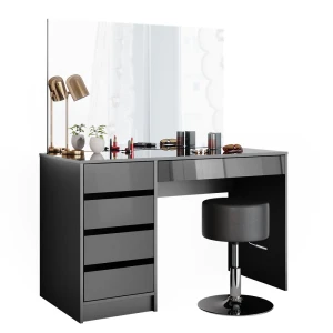 Makeupbord Sherry Antracit 120 cm med skammel Vicco