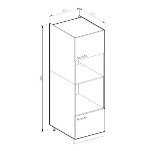 Mikrowellenschrank R-Line Anthrazit Hochglanz 60 cm Vicco