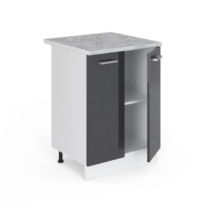 Küchenunterschrank R-Line Anthrazit Hochglanz 60 cm , AP Marmor livinity®