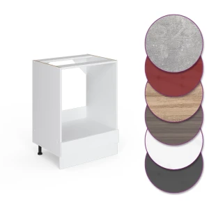 Herdumbauschrank R-Line Weiß Hochglanz 60 cm ohne Arbeitsplatte livinity®
