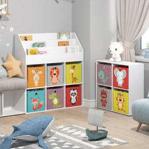 Kinderregal Luigi Weiß 107.2 x 114.2 cm mit 6 Faltboxen opt.1 livinity®