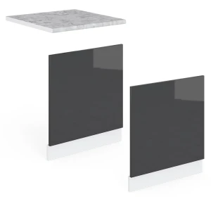 Frontblende R-Line Anthrazit Hochglanz 60 cm , AP Marmor livinity®