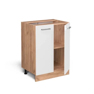 Küchenunterschrank R-Line Weiß Hochglanz 60 cm ohne Arbeitsplatte livinity®