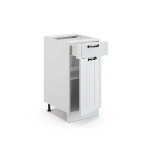Küchenunterschrank Fame-Line Weiß Landhaus 40 cm ohne Arbeitsplatte livinity®