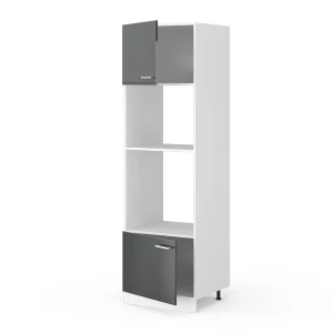 Mikrowellenschrank R-Line Anthrazit Hochglanz 60 cm livinity®