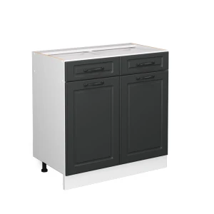 Küchenunterschrank R-Line Anthrazit Landhaus 80 cm ohne Arbeitsplatte Vicco