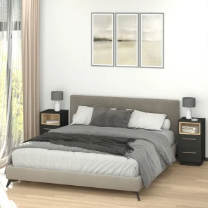 Nachttisch Beatrice Anthrazit 2er Set livinity®