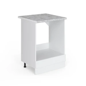 Uniwersalna jednostka bazowa R-Line Biały wysoki połysk 60 cm z dużą wnęką, z blatem roboczym Vicco