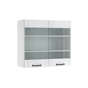 Køkkenskab med glas Fame-Line Hvid landhus 80 cm Vicco