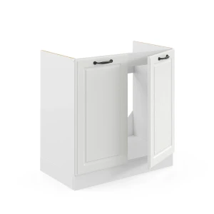 Spülenunterschrank R-Line Weiß Landhaus 80 cm ohne Arbeitsplatte livinity®
