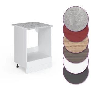 Herdumbauschrank R-Line Weiß Hochglanz 60 cm , AP Marmor livinity®
