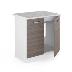 Spülenunterschrank R-Line Edelgrau 80 cm , AP Marmor livinity®