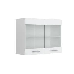 Szklana szafka kuchenna R-Line Biały wysoki połysk 80 cm Vicco