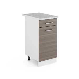 Unterschrank R-Line Grau 40 cm mit Schublade, mit Arbeitsplatte Vicco