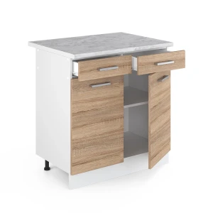 Küchenunterschrank R-Line Sonoma 80 cm , AP Marmor livinity®