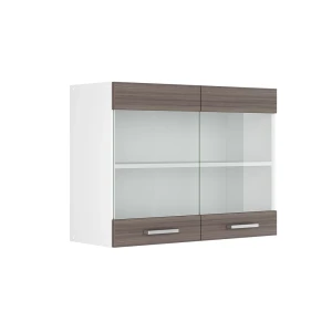 Universal overskab R-Line Grå 80 cm med glasdøre Vicco