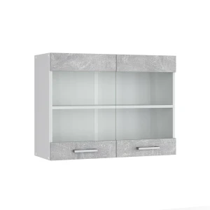 Küchenglasschrank R-Line Beton 80 cm Vicco