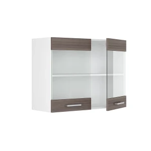 Küchenglasschrank R-Line Edelgrau 80 cm livinity®