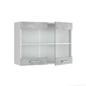 Küchenglasschrank R-Line Beton 80 cm livinity®