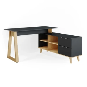 Skrivebord Nautica Antracit 138 x 60 cm med skuffer, XXL Vicco