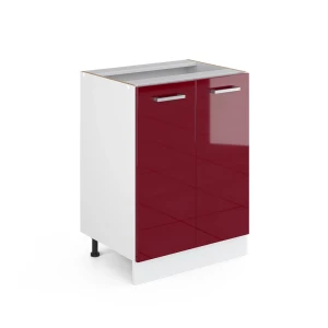 Küchenunterschrank R-Line Rot Hochglanz 60 cm ohne Arbeitsplatte Vicco